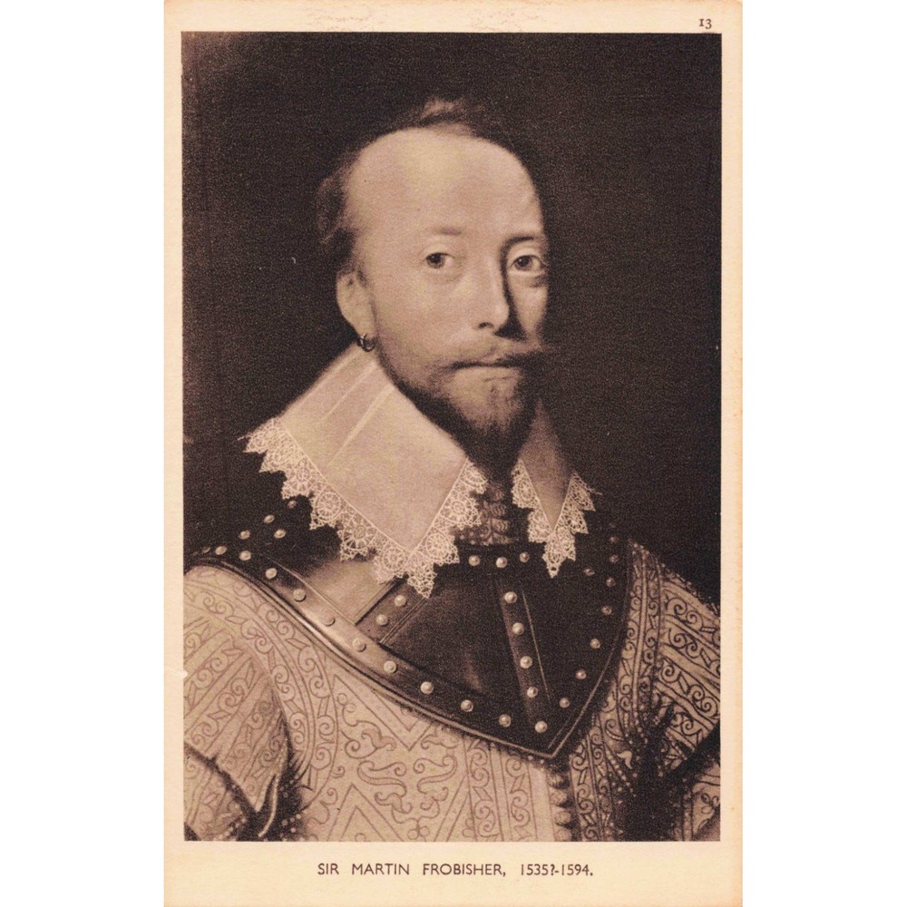 Sir Martin Frobisher Elizabethan Explorer Maritime Portrait Vintage Postcard